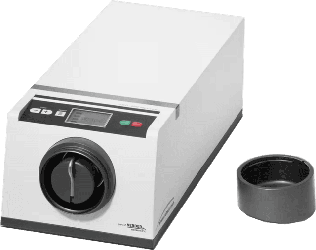 Retsch XRD-Mill McCrone, with 2 grinding jars with screw top lid of PP, 1 pouring lid, 1 loading device, 220-240 V, 50/60 Hz Retsch XRD-Mill McCrone, with 2 grinding jars with screw top lid of PP, 1 pouring lid, 1 loading device, 220-240 V, 50/60 Hz