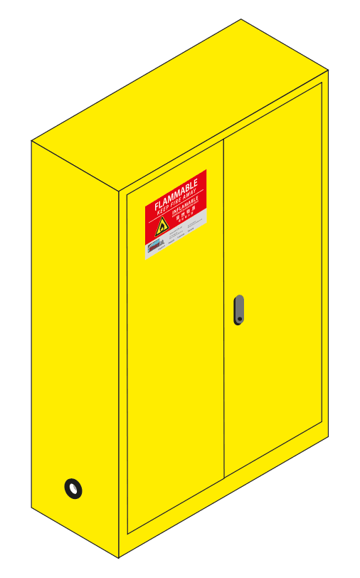 Flammable Storage Cabinet, 30Gal, (mm) 1092 x 457 x 1118