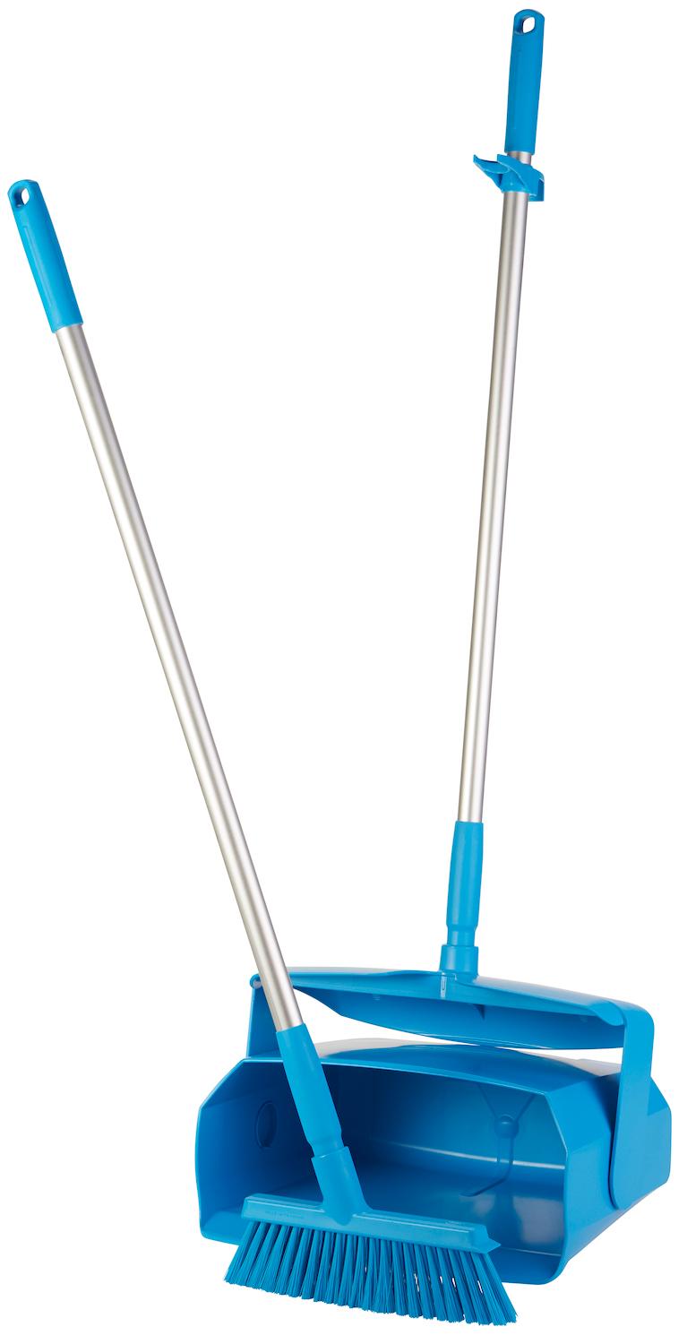 Vikan Dustpan set, closable with broom, 335 mm, Medium, Blue