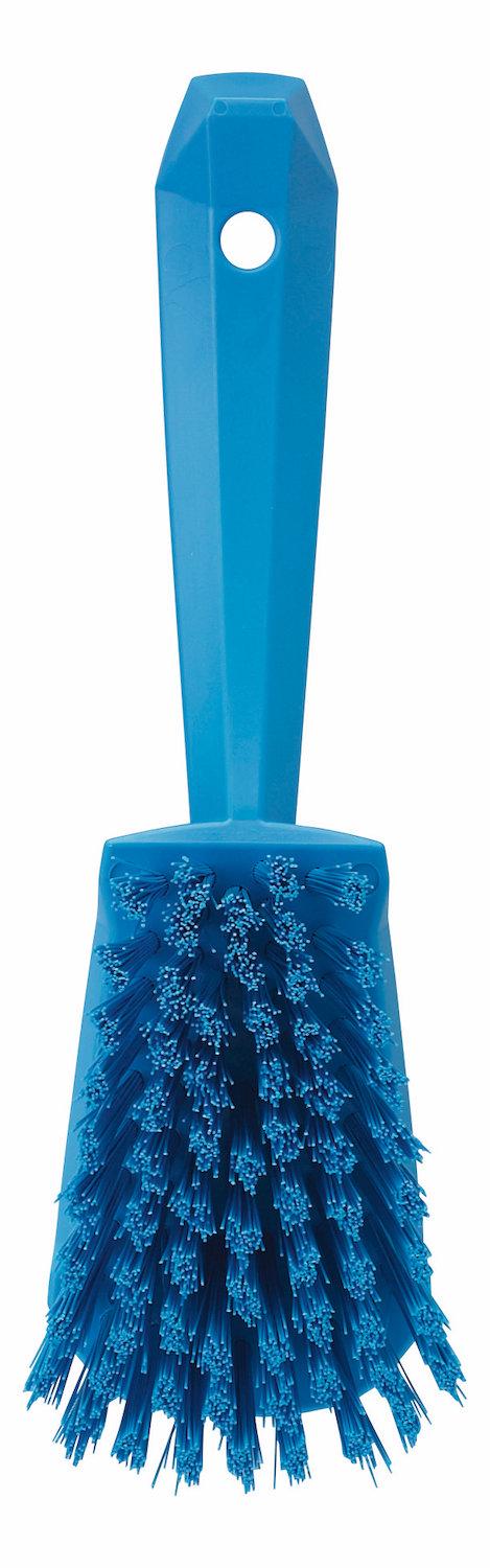 Washing Brush w/short Handle, 270 mm, Hard, Blue