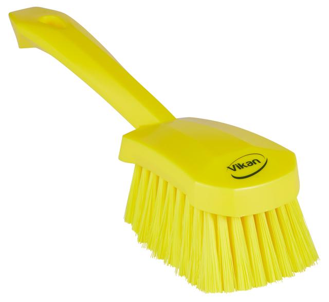 Vikan Washing Brush w/short Handle, 270 mm, Soft, Yellow