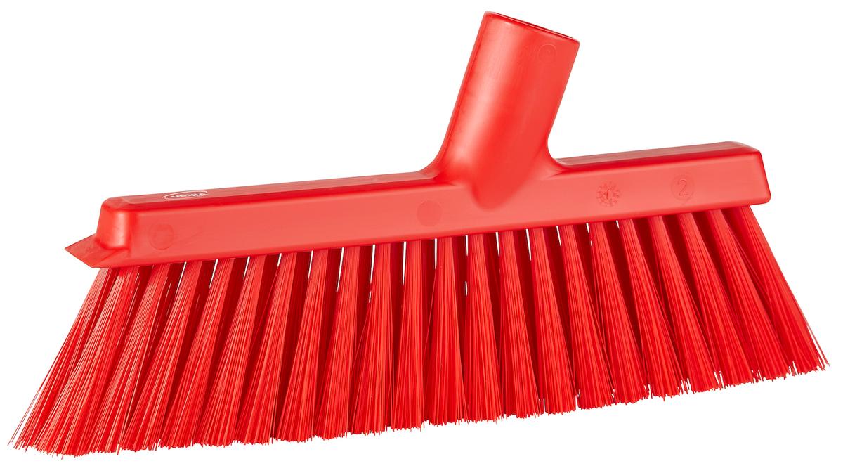 Vikan Dustpan Broom with Angled Thread, 250 mm, Medium, Red