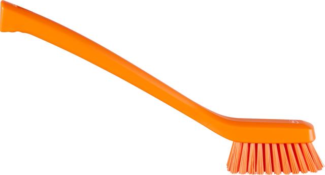 Narrow Cleaning Brush with Long Handle, 420 mm, Hard, Orange