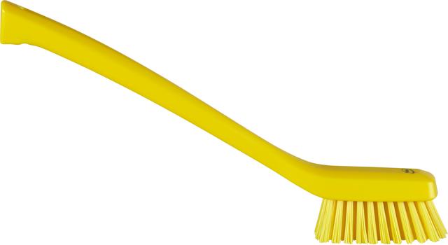 Narrow Cleaning Brush with Long Handle, 420 mm, Hard, Yellow