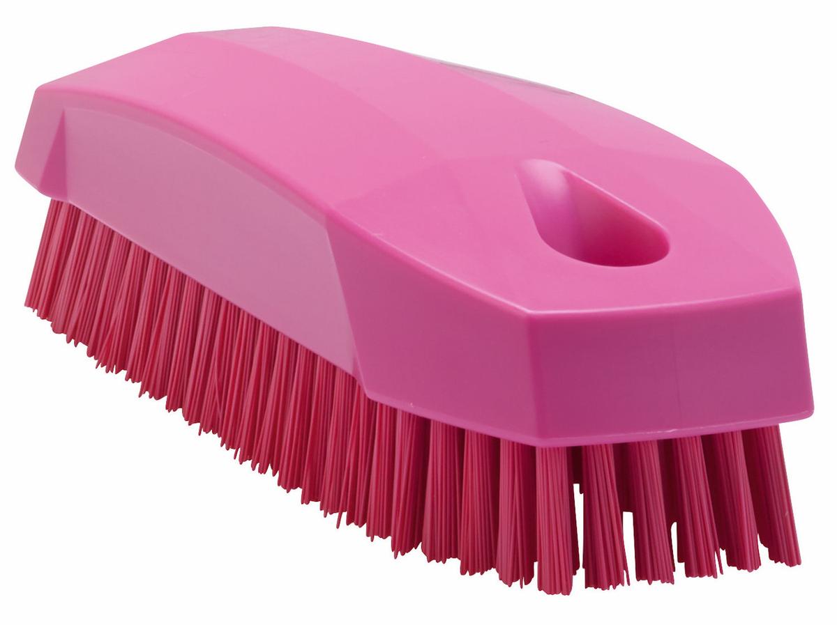 Vikan Hand Brush S / Nailbrush, 130 mm, Hard, Pink