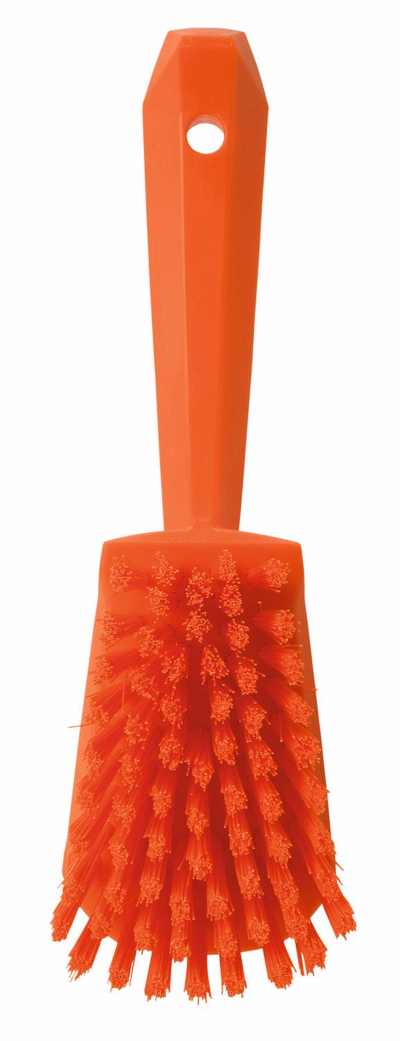 Washing Brush w/short Handle, 270 mm, Hard, Orange