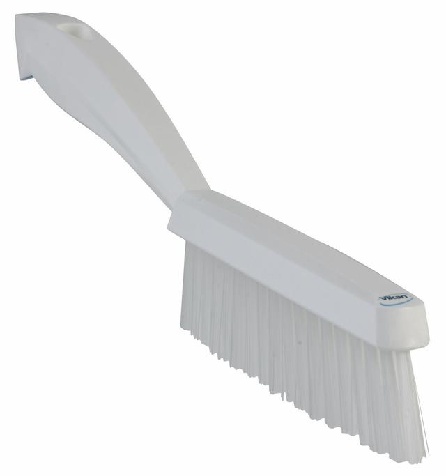 Narrow Hand Brush w/Short Handle, 300 mm, Very hard, White