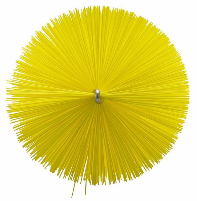 Tube Brush f/flexible handle 53515 or 53525, Ø90 mm, 200 mm, Medium, Yellow