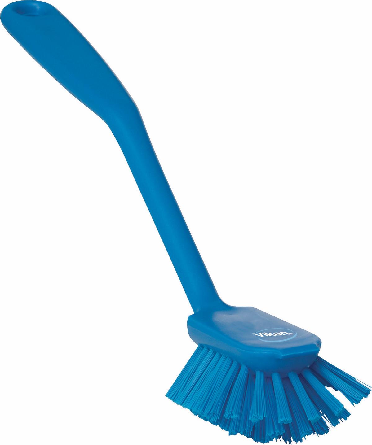 Dish Brush w/Scraping Edge, 280 mm, Medium, Blue