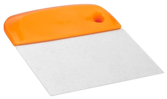 Vikan Dough Cutter/Scraper, Stainless Steel Blade, Flexible, 146 mm, Orange