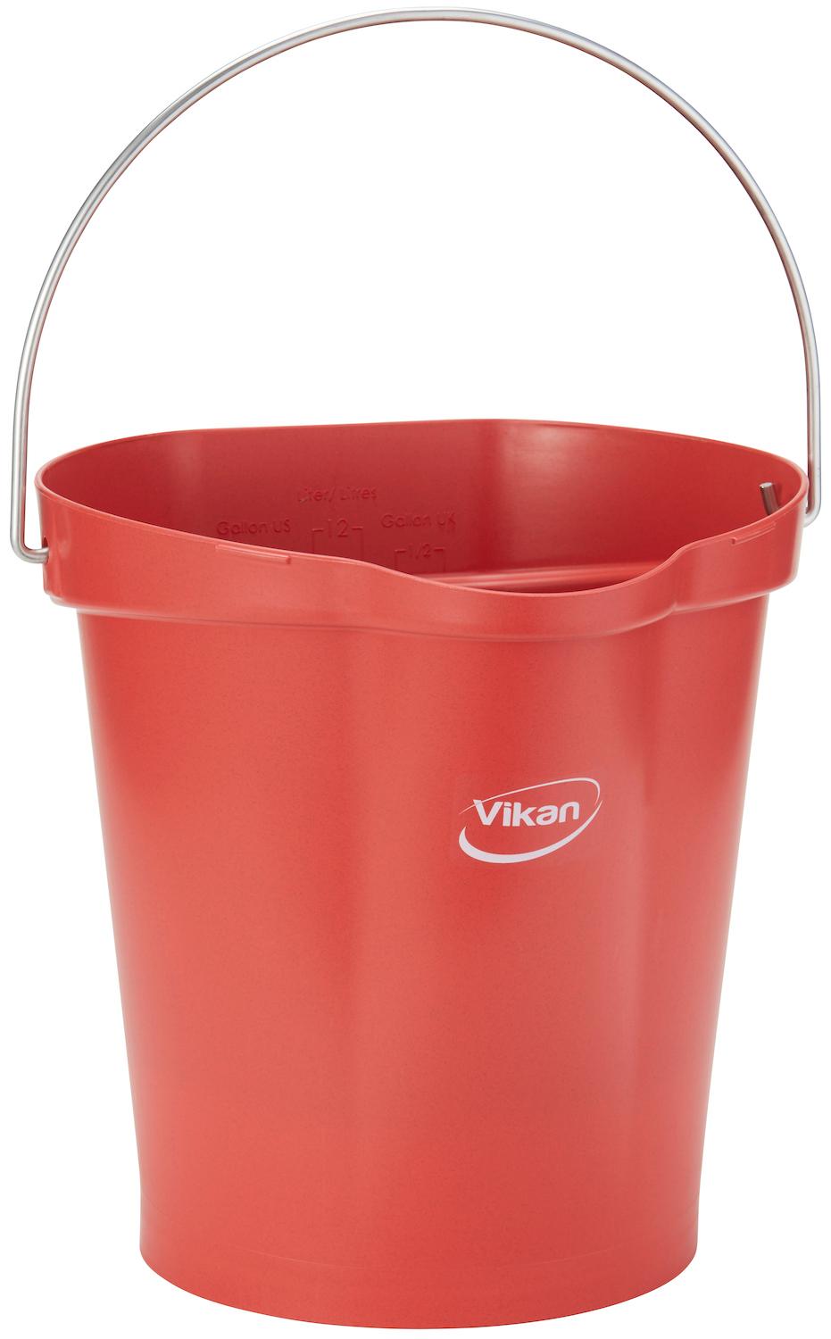 Vikan Bucket, Metal Detectable, 12 Litre, Red