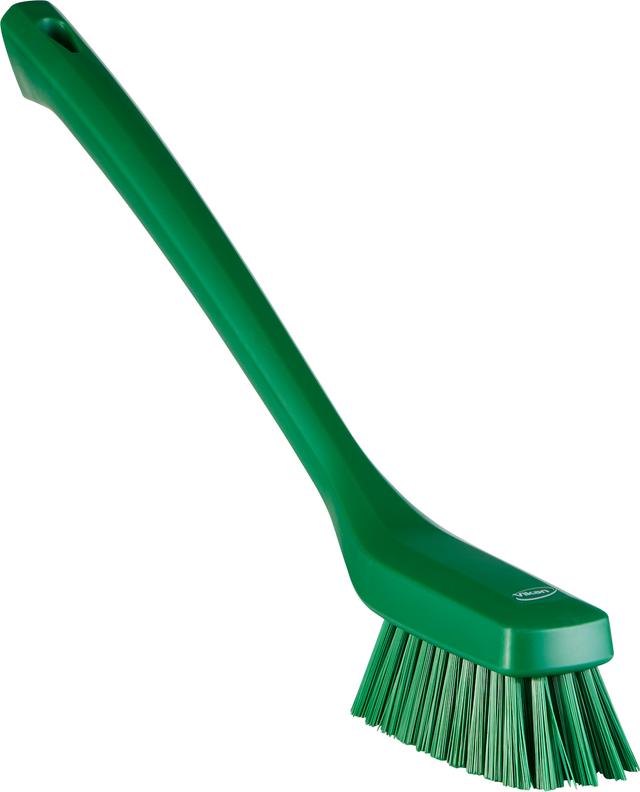 Narrow Cleaning Brush with Long Handle, 420 mm, Hard, Green