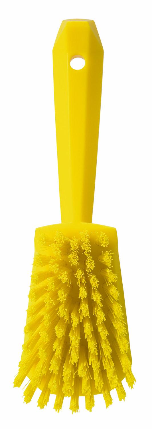 Washing Brush w/short Handle, 270 mm, Hard, Yellow