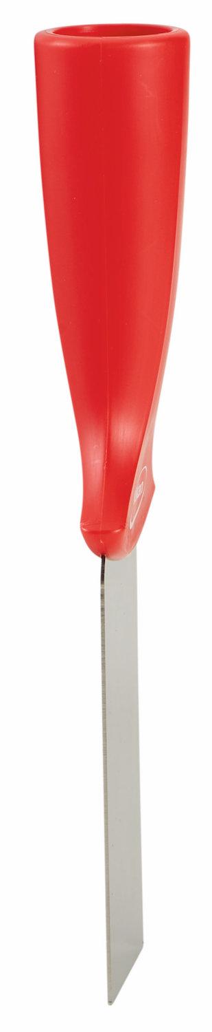 Stainless Steel Scraper with Threaded Handle, 50 mm, Red