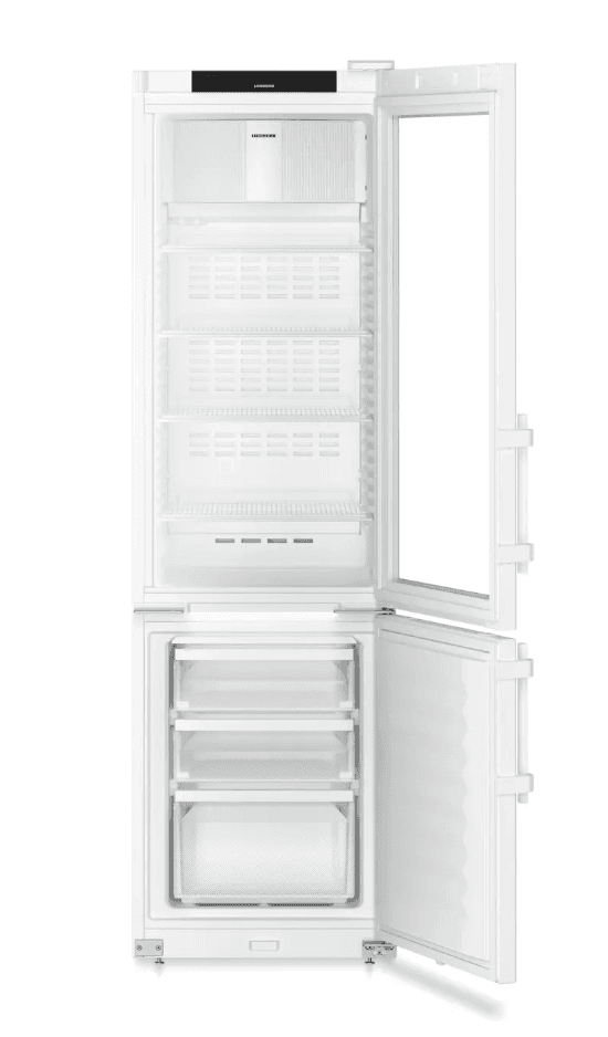 Liebherr SCFvh 4032 laboratory fridge-freezer combination, +3 °C ... +16 °C / −9 °C ... −30 °C, 206 L / 58 L, plastic interior, glass and steel doors, with NoFrost