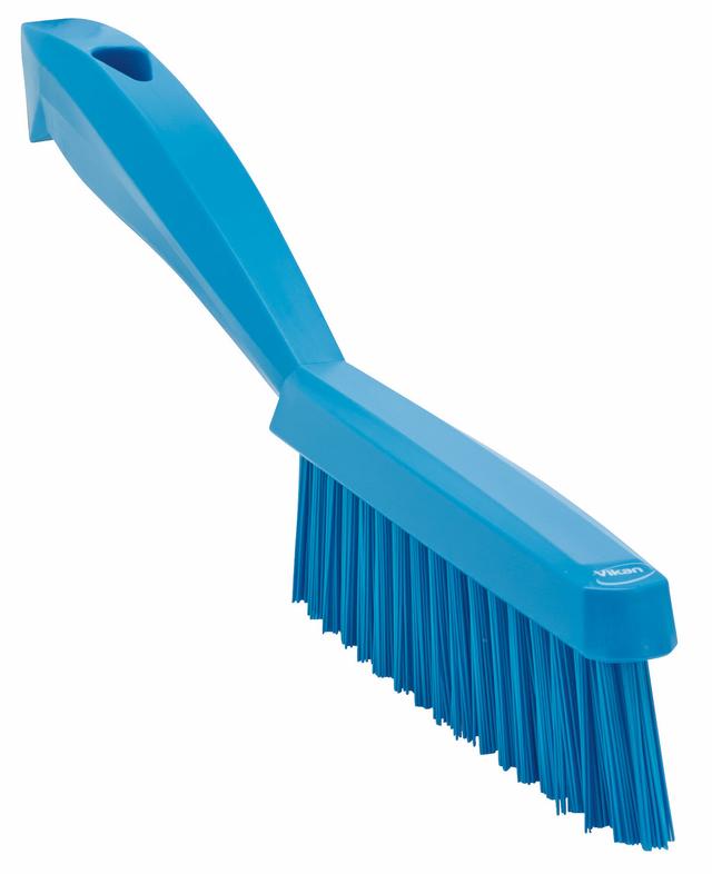 Narrow Hand Brush w/Short Handle, 300 mm, Very hard, Blue