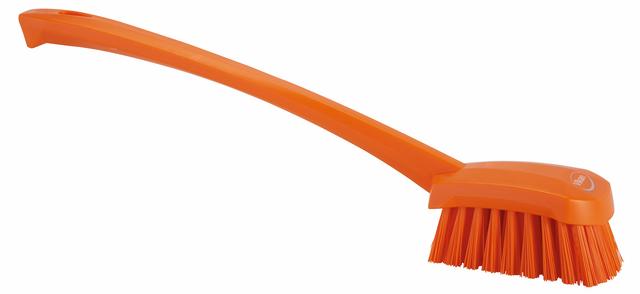 Vikan Washing Brush w/long handle, 415 mm, Hard, Orange