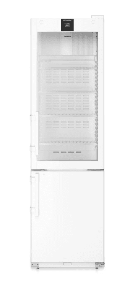 Liebherr SCFvh 4032 laboratory fridge-freezer combination, +3 °C ... +16 °C / −9 °C ... −30 °C, 206 L / 58 L, plastic interior, glass and steel doors, with NoFrost