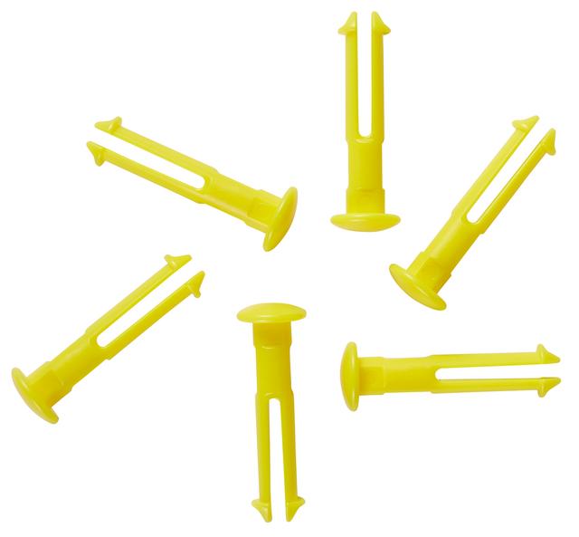 Vikan 6 spare part pins for 1011x & 1013x, Yellow