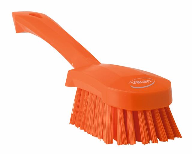 Washing Brush w/short Handle, 270 mm, Hard, Orange