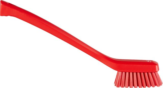 Narrow Cleaning Brush with Long Handle, 420 mm, Hard, Red