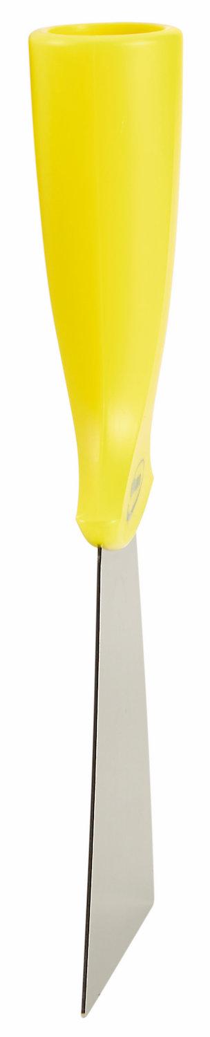 Stainless Steel Scraper with Threaded Handle, 100 mm, Yellow