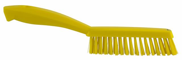 Narrow Hand Brush w/Short Handle, 300 mm, Very hard, Yellow