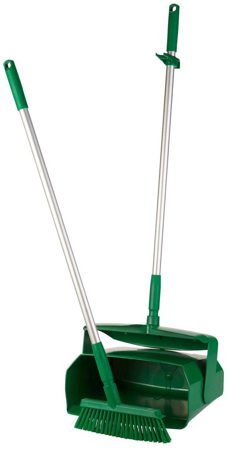 Vikan Dustpan set, closable with broom, 335 mm, Medium, Green