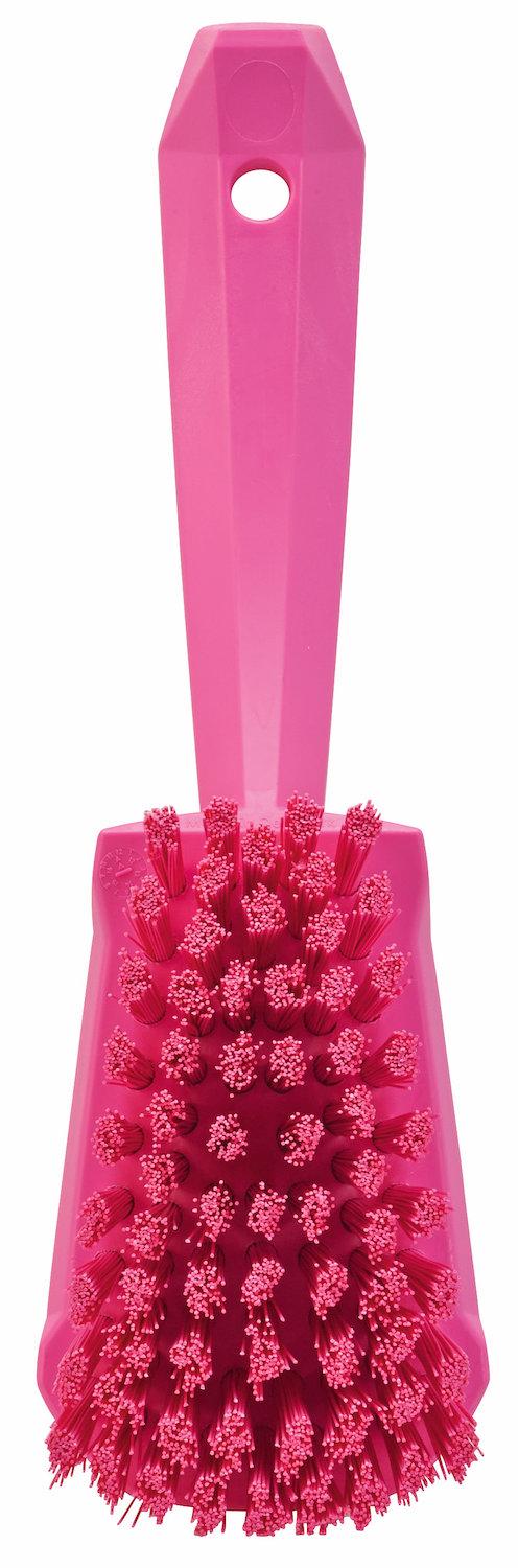 Washing Brush w/short Handle, 270 mm, Hard, Pink