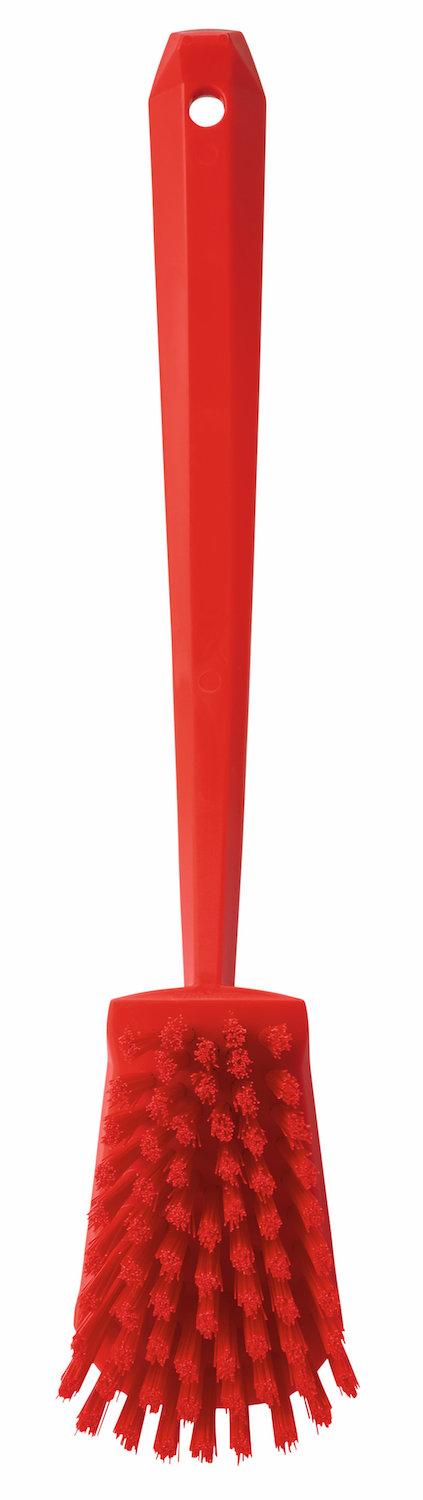 Vikan Washing Brush w/long handle, 415 mm, Hard, Red