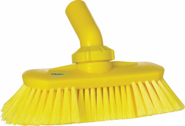 Washing Brush w/Angle adjustment, waterfed, 240 mm, Soft/split, Yellow