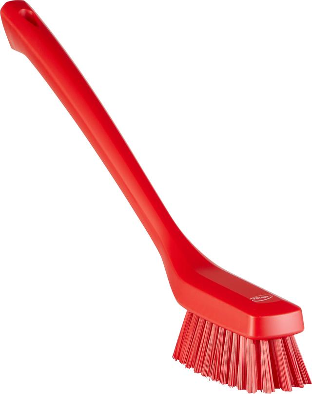 Narrow Cleaning Brush with Long Handle, 420 mm, Hard, Red