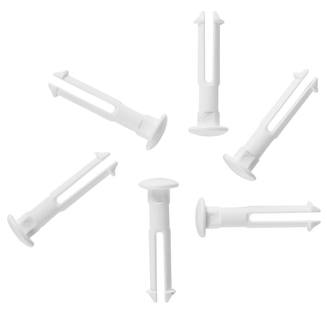 Vikan 6 spare part pins for 1011x & 1013x, White