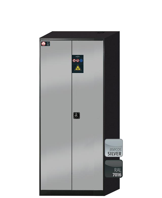 Asecos CS-CLASSIC model CS.195.081 cabinet, (mm) 810 x 520 x 1950,  3x shelf, 1x perforated insert, 1x bottom collecting sump; galvanised steel