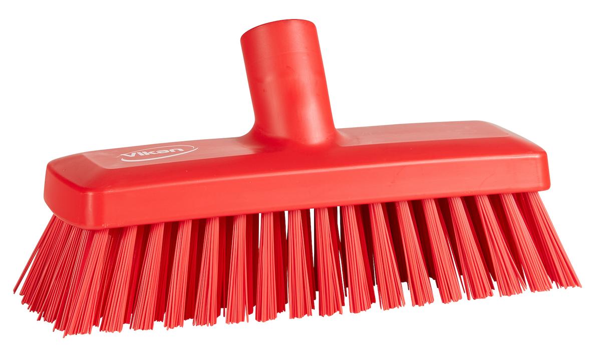 Compact Wall/Deck Scrub, 225 mm, Hard, Red