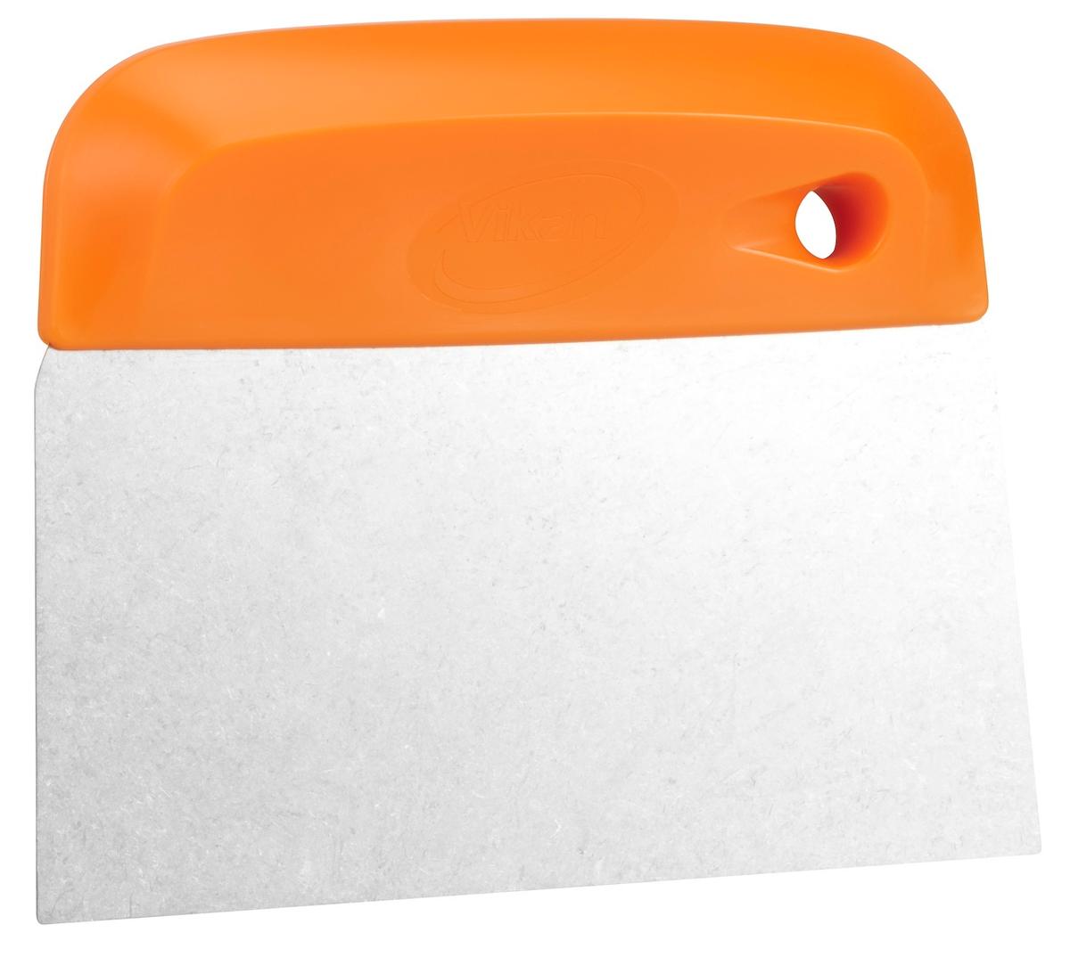 Vikan Dough Cutter/Scraper, Stainless Steel Blade, Flexible, 146 mm, Orange