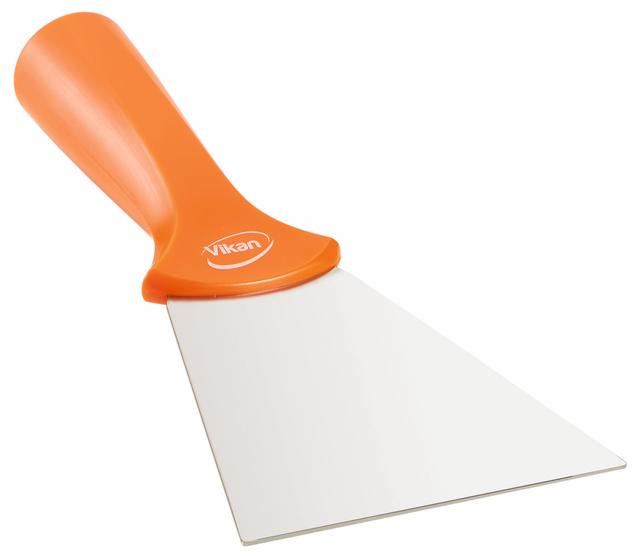 Stainless Steel Scraper with Threaded Handle, 100 mm, Orange