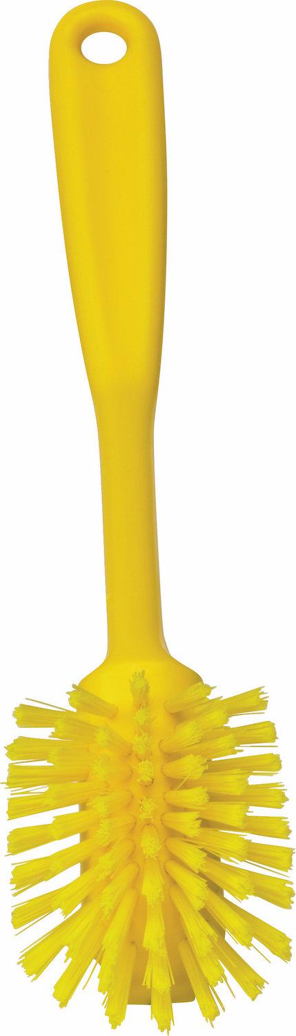 Dish Brush w/Scraping Edge, 280 mm, Medium, Yellow