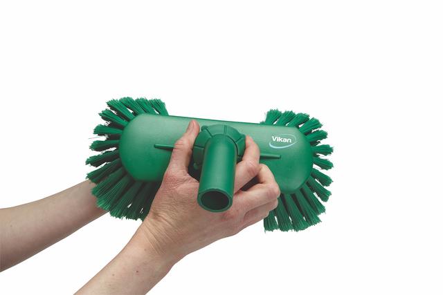 Washing Brush w/Angle adjustment, waterfed, 240 mm, Soft/split, Green