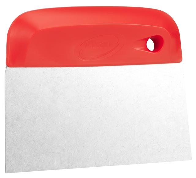 Vikan Dough Cutter/Scraper, Stainless Steel Blade, Flexible, 146 mm, Red