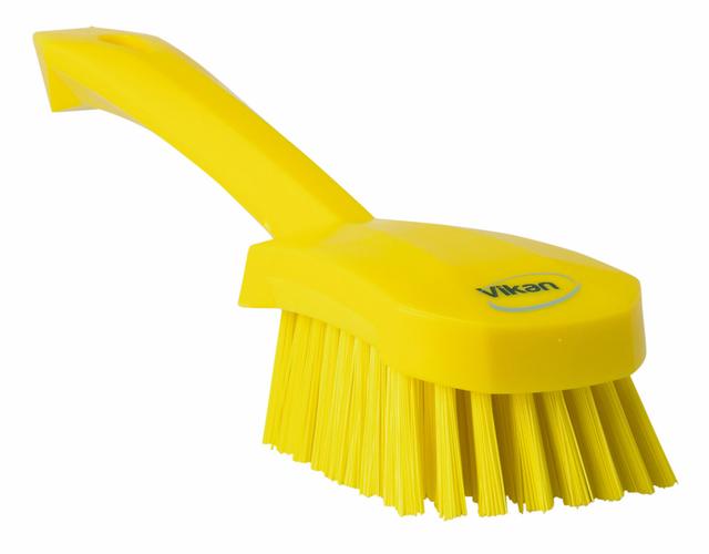 Washing Brush w/short Handle, 270 mm, Hard, Yellow