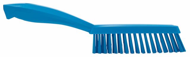 Narrow Hand Brush w/Short Handle, 300 mm, Very hard, Blue