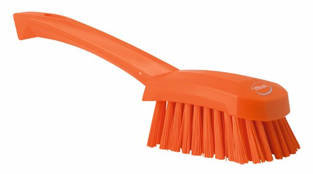 Washing Brush w/short Handle, 270 mm, Hard, Orange