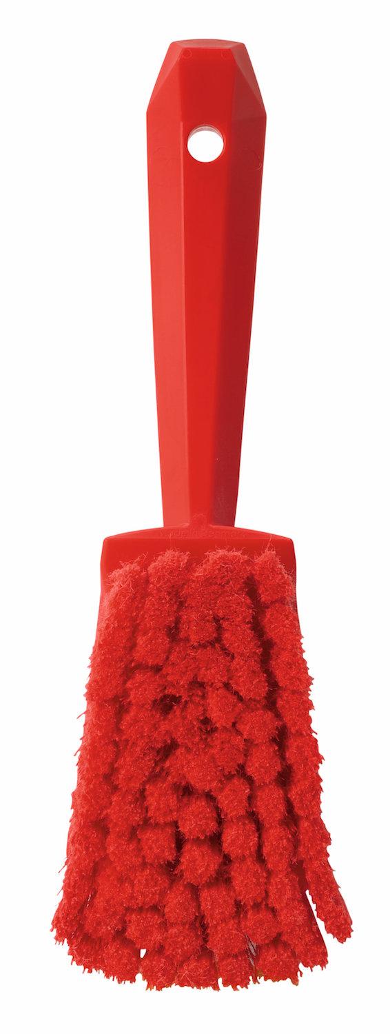 Washing Brush w/short Handle, 270 mm, Soft/split, Red