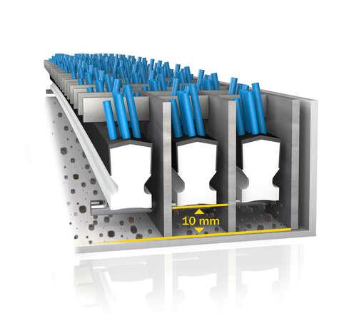 ProfilGate® xs55 dry tire cleaning system, WLH (mm) 718 x 980 x 55, 1 x V2A-Tray, 2 x Grate ProfilGate® xs55 dry tire cleaning system, WLH (mm) 718 x 980 x 55, 1 x V2A-Tray, 2 x Grate