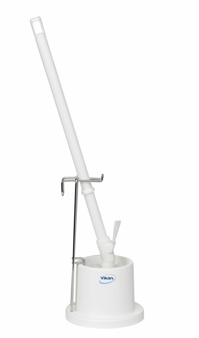 Toilet Brush w/Holder & Wall Bracket, 720 mm, Medium, White Toilet Brush w/Holder & Wall Bracket, 720 mm, Medium, White