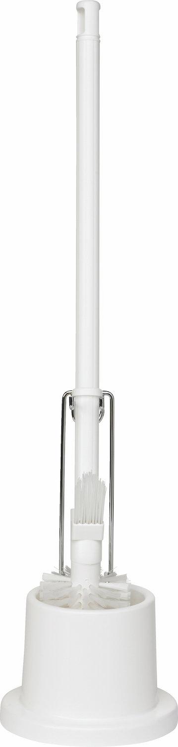 Toilet Brush w/Holder & Wall Bracket, 720 mm, Medium, White Toilet Brush w/Holder & Wall Bracket, 720 mm, Medium, White