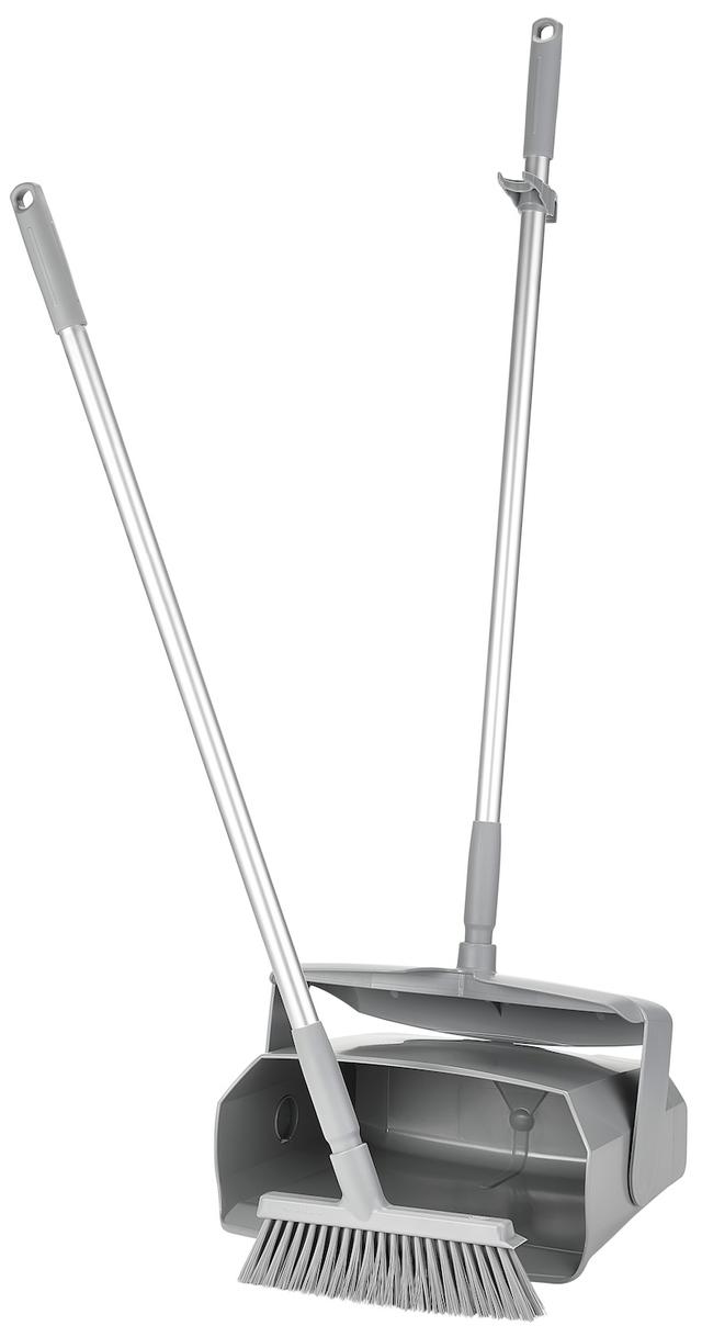 Vikan Dustpan set, closable with broom, 335 mm, Medium, Grey Vikan Dustpan set, closable with broom, 335 mm, Medium, Grey